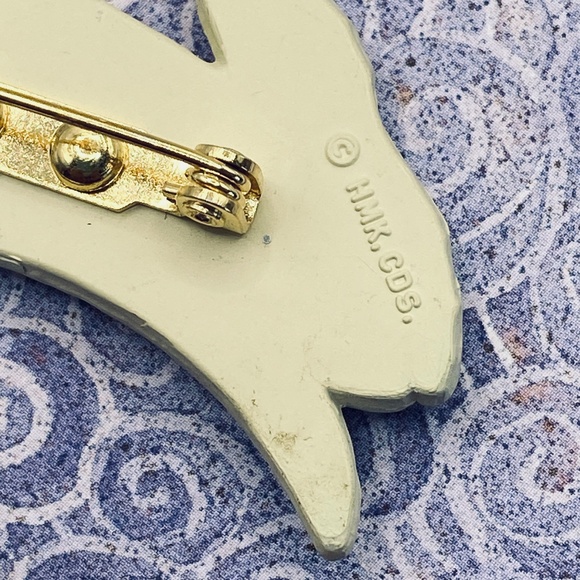 Easter Bunny Brooch Bundle Of 7 Kitschy Rhinestone Vintage Ceramic Hallmark Lot - Picture 6 of 11